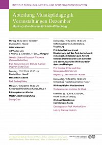 Veranstaltungen im Dezember - Teil 2