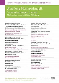 Veranstaltungen im Januar - Teil 1
