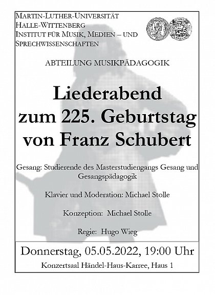 Liederabend 225. Geburtstag Franz Schubert